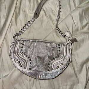 Zara - Silver Studded Saddle Bag